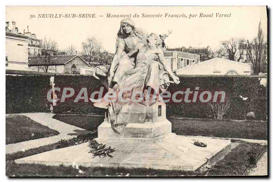Neuilly-sur-Seine — Monument du Souvenir Français, par Raoul Vernet — CPAdeCollection