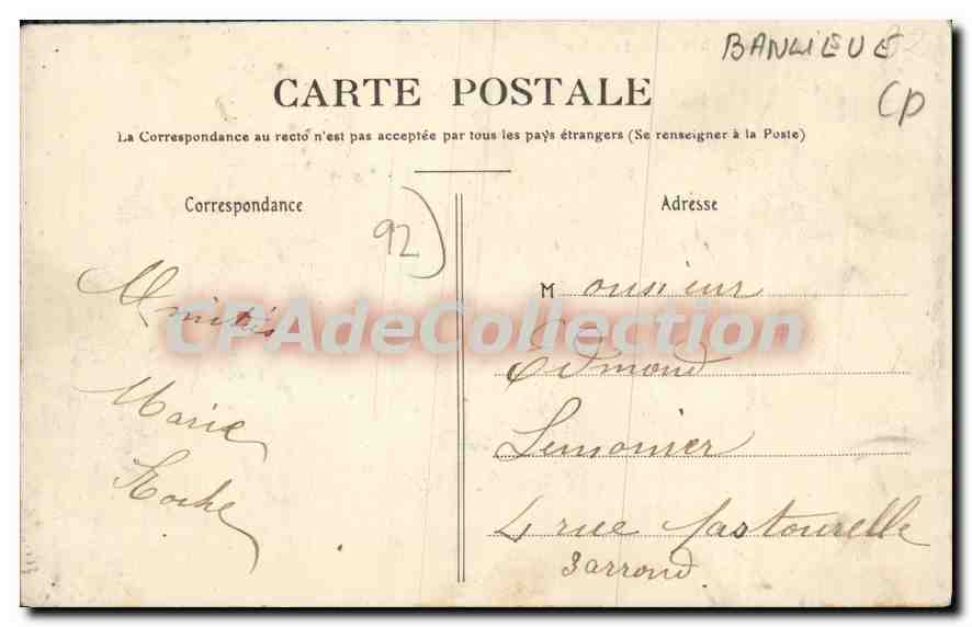 CPA Grand Montrouge La Mairie — Rückseite