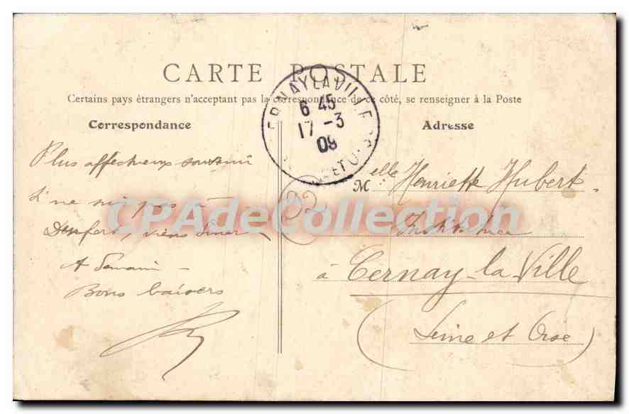 Asnières - Hotel di Città - Il Parco — B.F., Parigi, n°52 — Verso