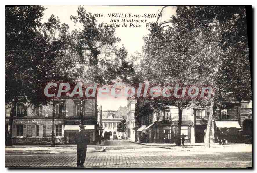CPA Neuilly sur Seine Rue Montrosier et Justice de Paix
