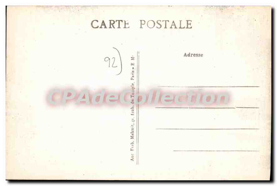 CPA Clichy un coin du Parc Denain — Rückseite