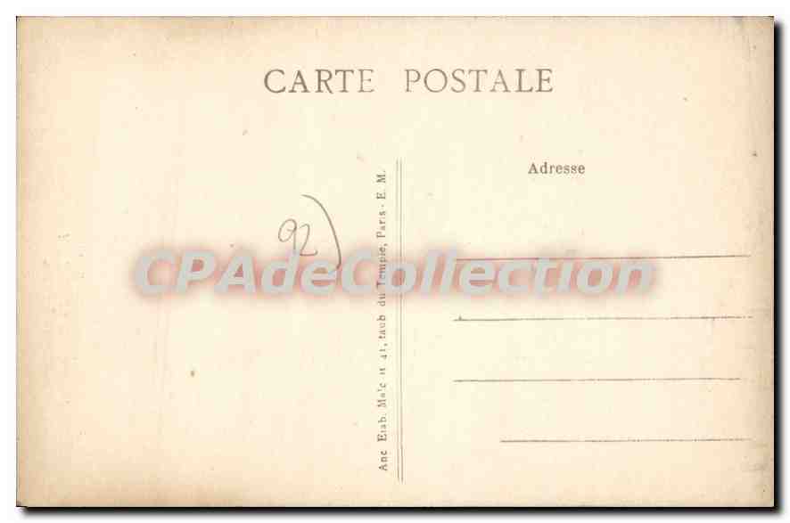 CPA Suresnes La Tour du Restaurant de la Belle Cycliste — Rückseite