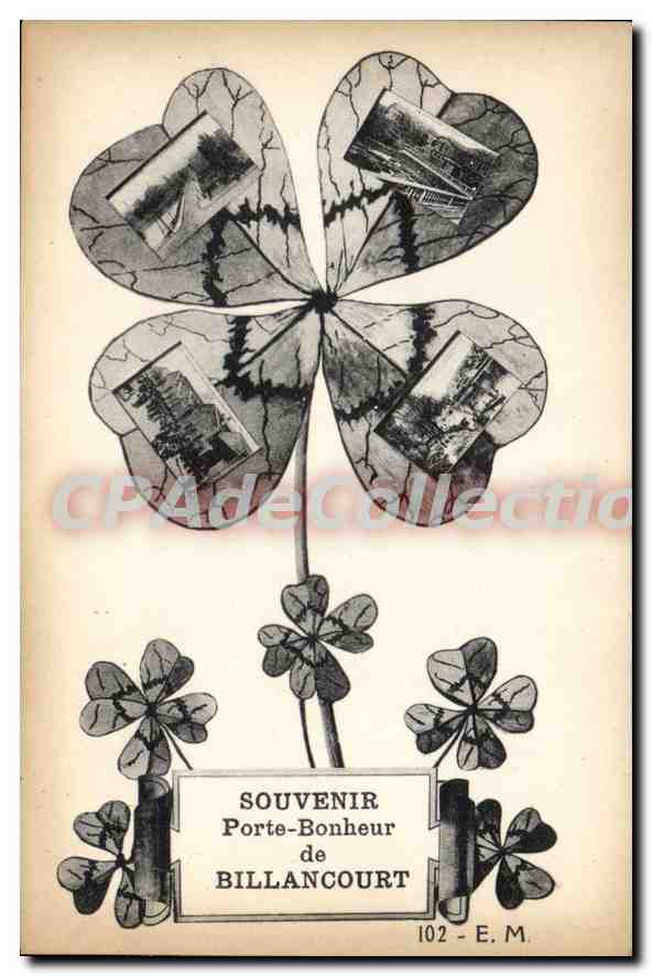 Billancourt — Souvenir Porte-Bonheur — E. Malcuit, 102 - E.M.