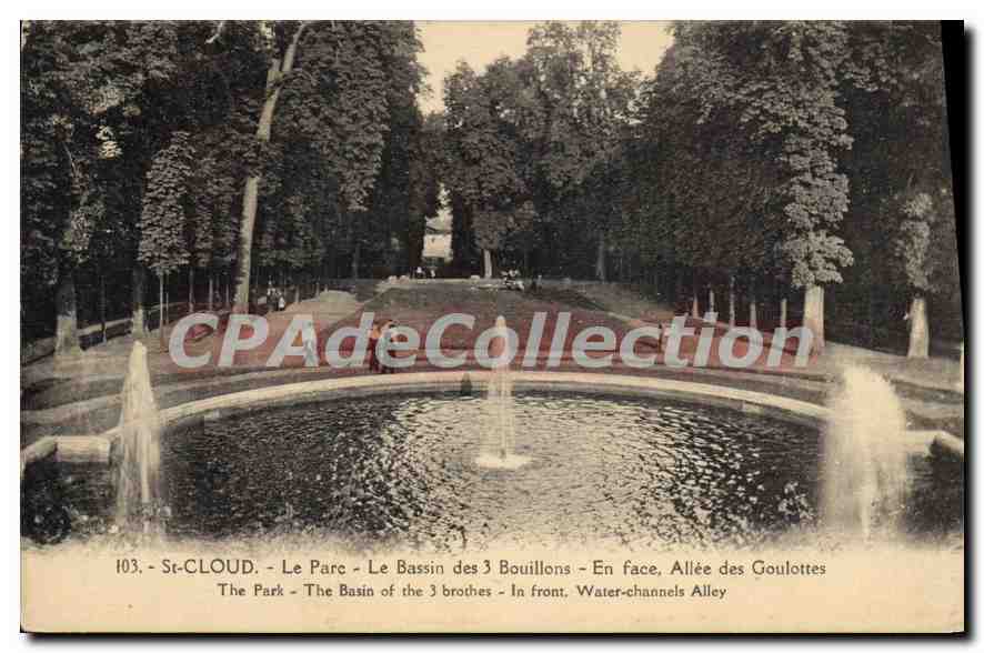 CPA St Cloud Le Parc Le Bassin des trois Bouillons