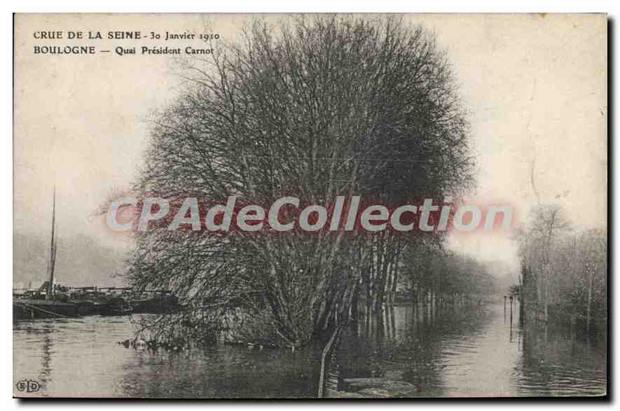 Crue de la Seine — 30 Janvier 1910 — Boulogne — Quai Président Carnot