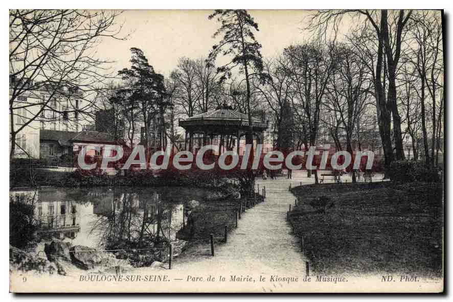 Boulogne-sur-Seine — Parc de la Mairie, le Kiosque de Musique — ND. Phot.