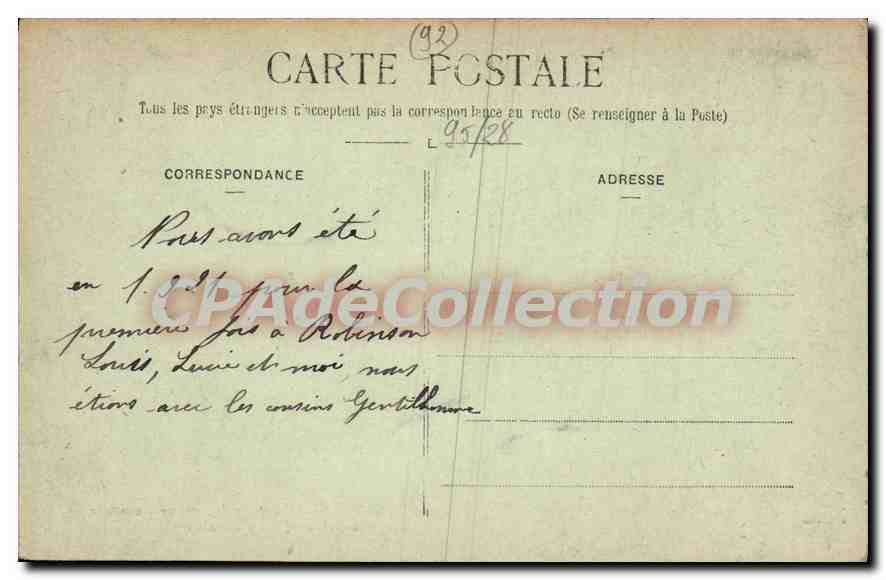 CPA Robinson Souvenir de notre promenade — Rückseite