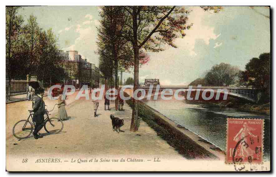 Asnières — Le Quai et la Seine vus du Château — LL, n°58