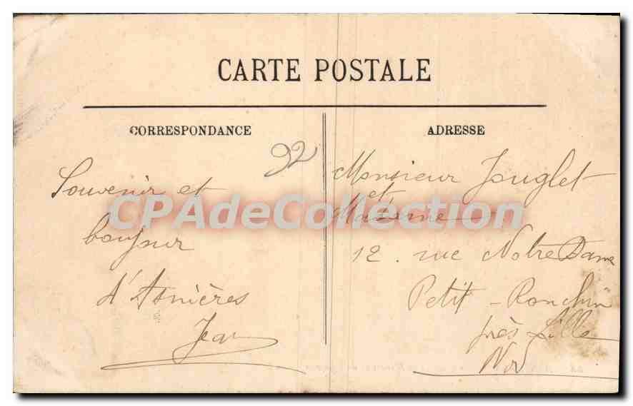 Asnières — Le Quai et la Seine vus du Château — LL, n°58 — Verso