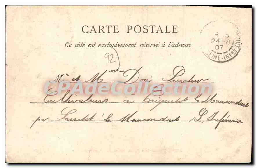 Asnières — Les Deux Ponts du Chemin de Fer — éditeur Marius Dord — Verso