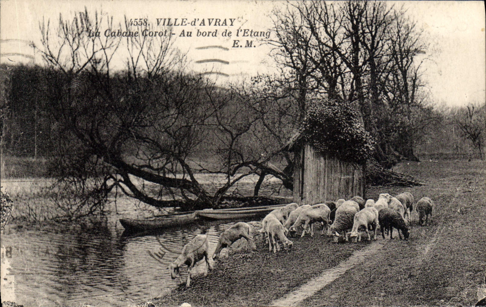 Ville-d'Avray — La Cabane Corot — Au bord de l'Etang — E.M. n°4558