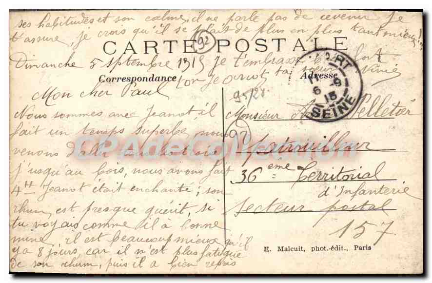 CPA Bois de Meudon Clamart Carrefour de la Patte d'Ole — Rückseite
