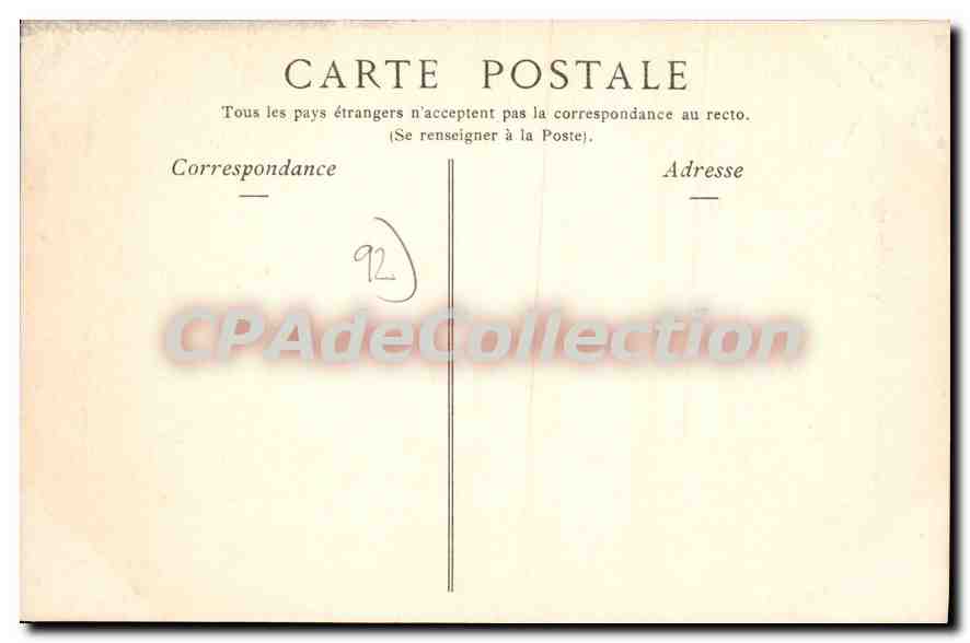 CPA Bois de Boulogne Le Barrage de Suresnes — Rückseite