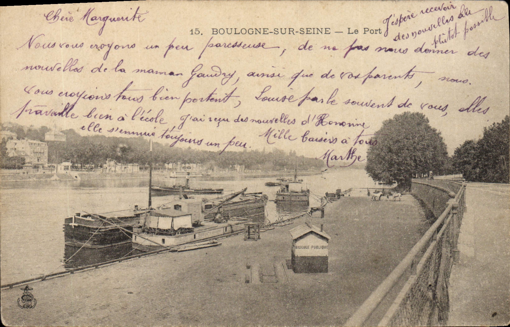 Boulogne-sur-Seine — Le Port — Éditeur : Imprimerie de la Mairie