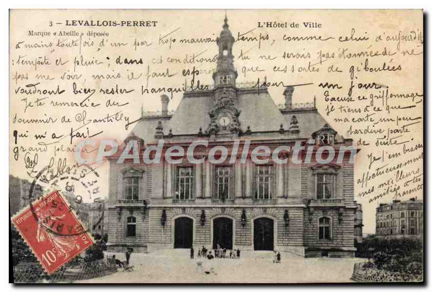 CPA Levallois Perret L'Hotel de Ville
