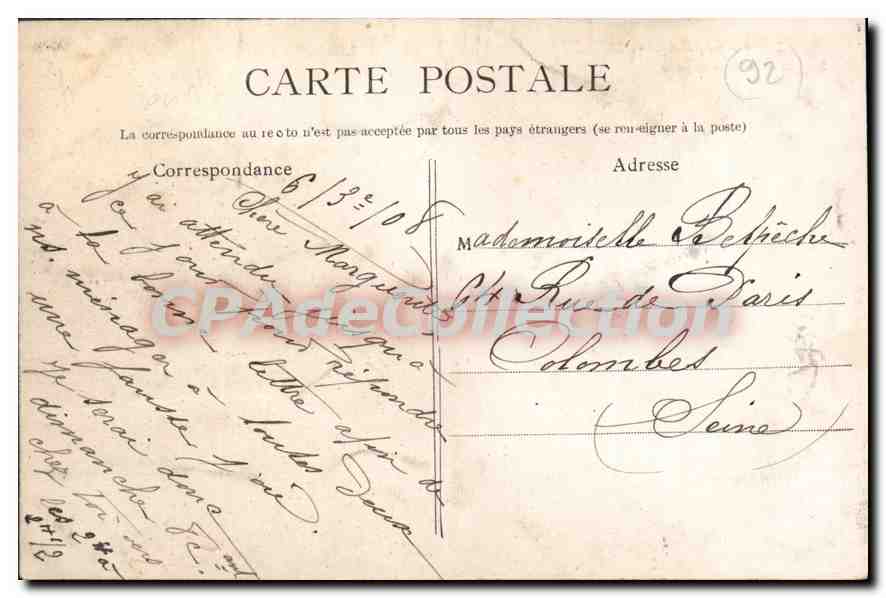 CPA Levallois Perret L'Hotel de Ville — Rückseite