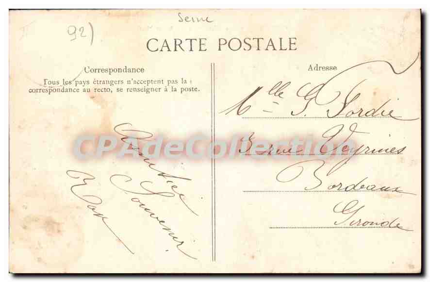 CPA Vue generale des Environs de Robinson — Rückseite