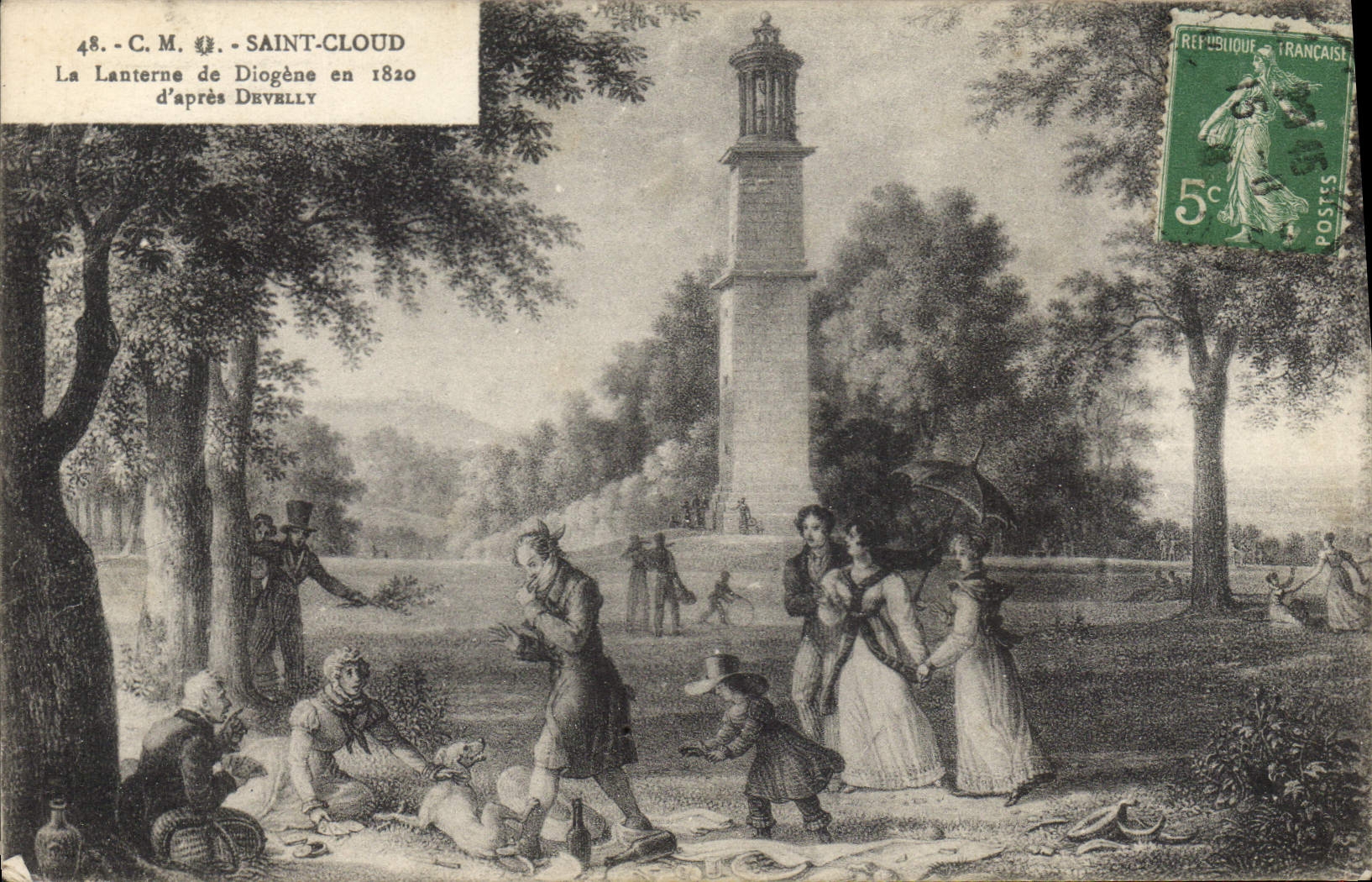 CPA Saint Cloud La Lanterne de Diogene en 1820 d'apres Develly