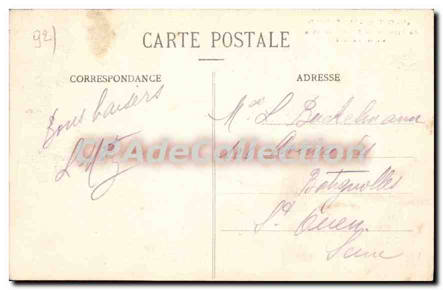 CPA Saint Cloud La Lanterne de Diogene en 1820 d'apres Develly — Rückseite
