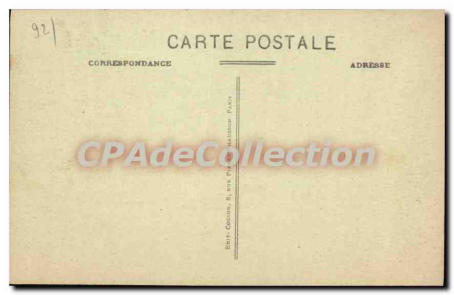 Bois de Boulogne - Château de Bagatelle - L'Orangerie — C.M. n°877 — Verso