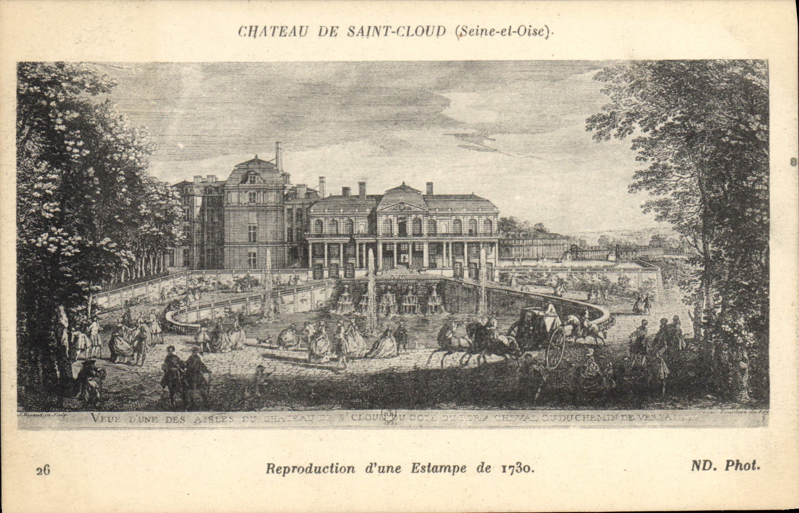 CPA Chateau de Saint Cloud Reproduction d'une estampe de 1730