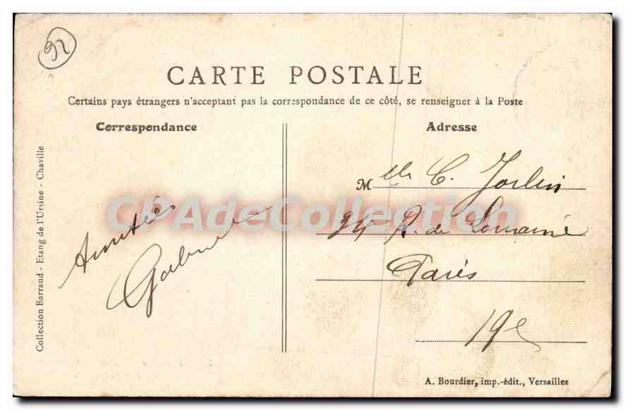 CPA Chaville Foret de Meudon l'Etang des Ecrevisses — Rückseite