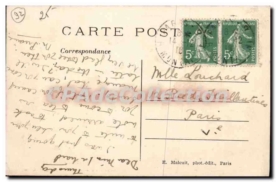 CPA Bois de Chaville Idylle au bord de l'Etang — Rückseite