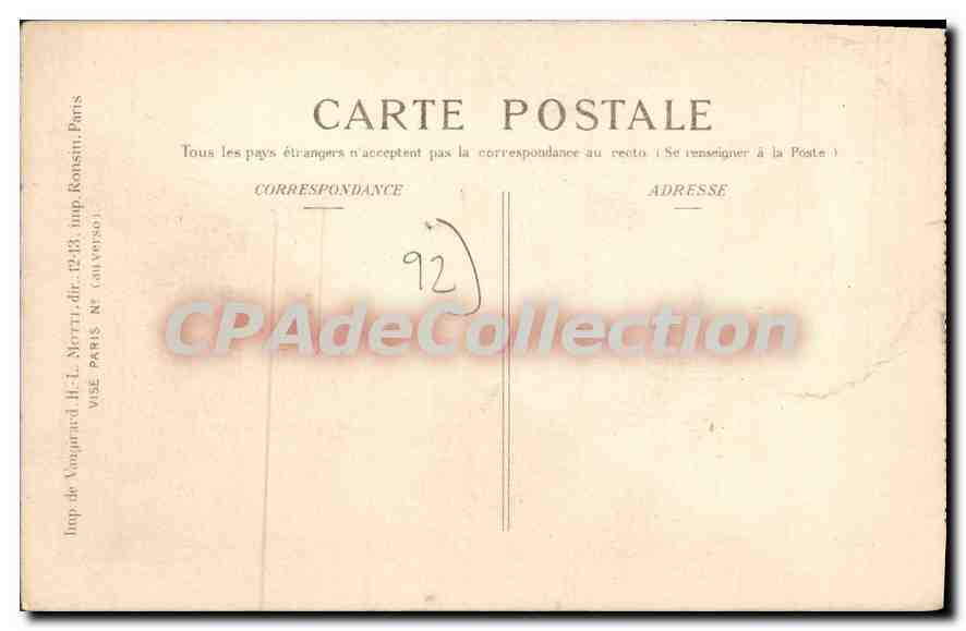 CPA Guerre 1914 15 Levallois Apres le bombardement des Zeppelins — Rückseite