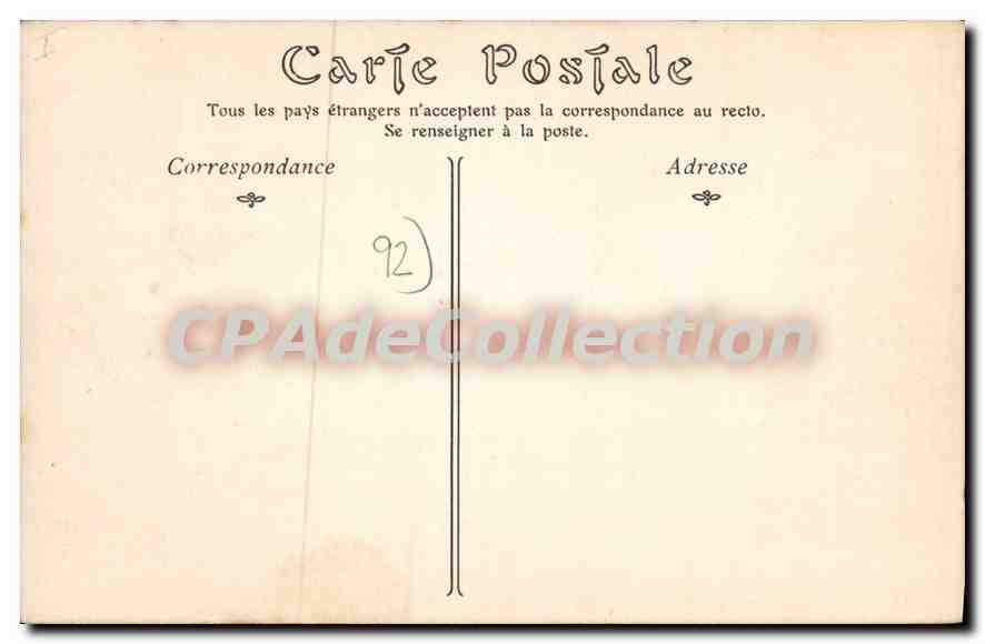 CPA Parc de Saint Cloud Le Pont de Tranche Montagne — Rückseite