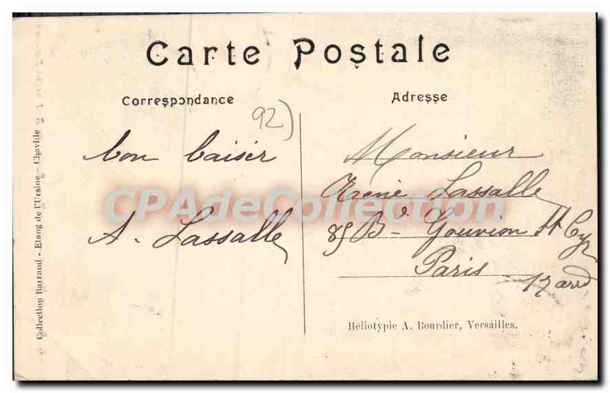 CPA Foret de Meudon Chaville Riviere du Restaurant Barraud — Rückseite
