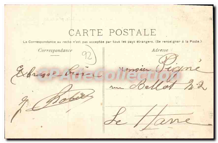 CPA Suresnes Vue generale prise du Bois de Bolougne — Rückseite