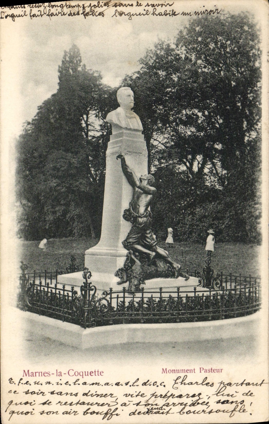 Marnes-la-Coquette — Monument Pasteur — Édition Trianon, No. 1721