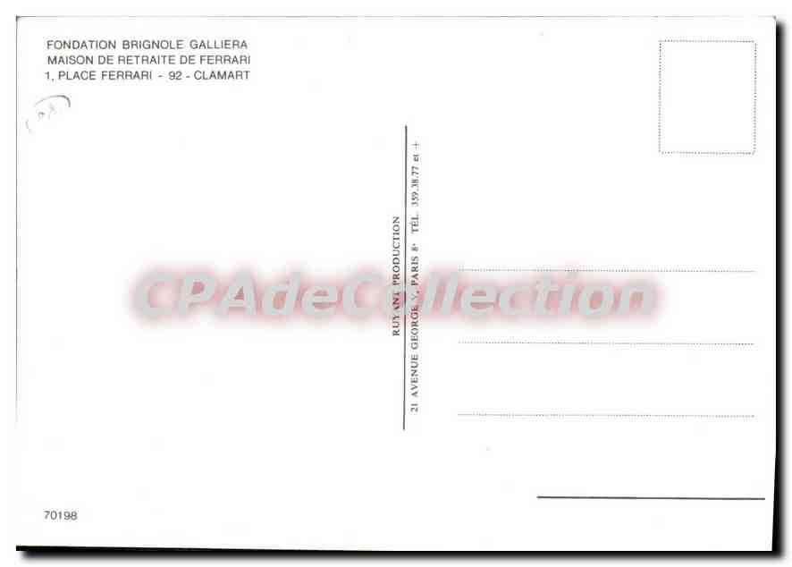 CPSM Maison de Retraite de Ferrari Place Ferrari Clamart — Rückseite
