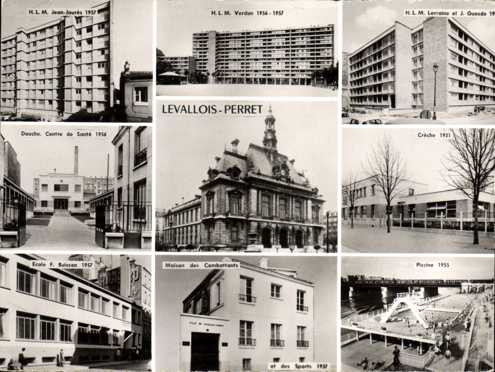 CPSM Levallois Perret Le Maire President de l'Union des Maires de la Seine bains douches 1956 creche