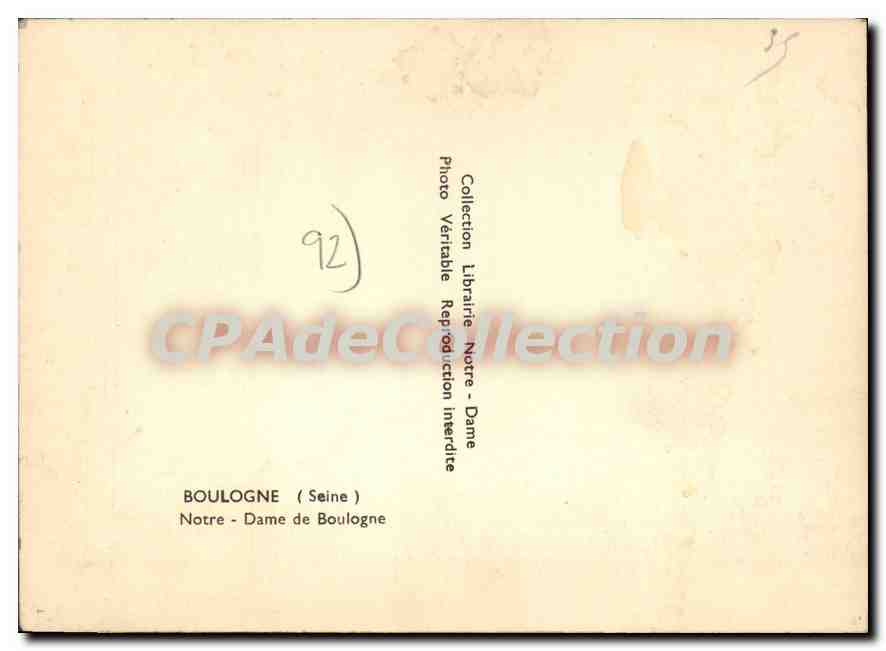 Notre-Dame de Boulogne — Intérieur de l'église — Photo Collection Librairie — Verso