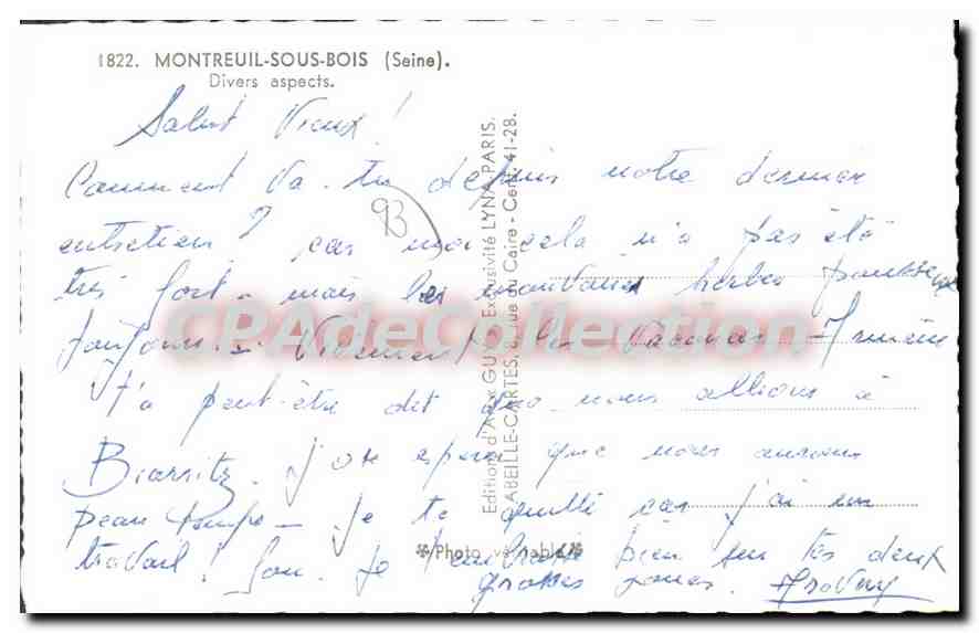 CPA Montreuil sous Bois Divers aspects — Rückseite