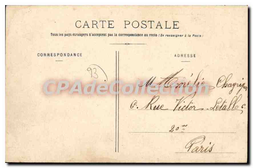 CPA Pantin L'Hotel de Ville — Rückseite