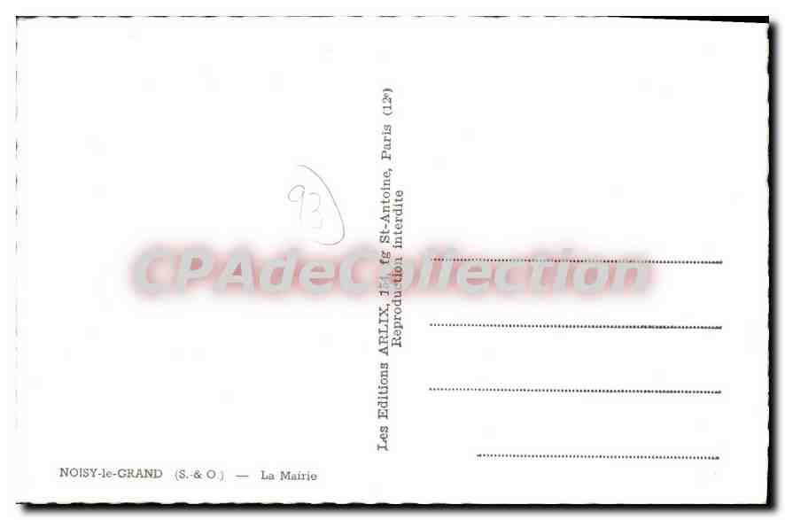 CPA Noisy le Grand La Mairie — Back