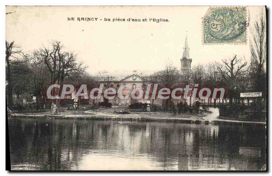 CPA Le Raincy La piece d'eau et l'Eglise