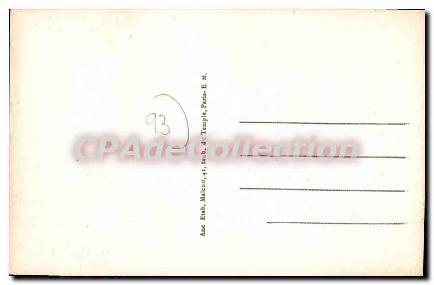 ÉPINAY-sur-SEINE — La Mairie et les Jardins — E.M. n°7128 — Verso