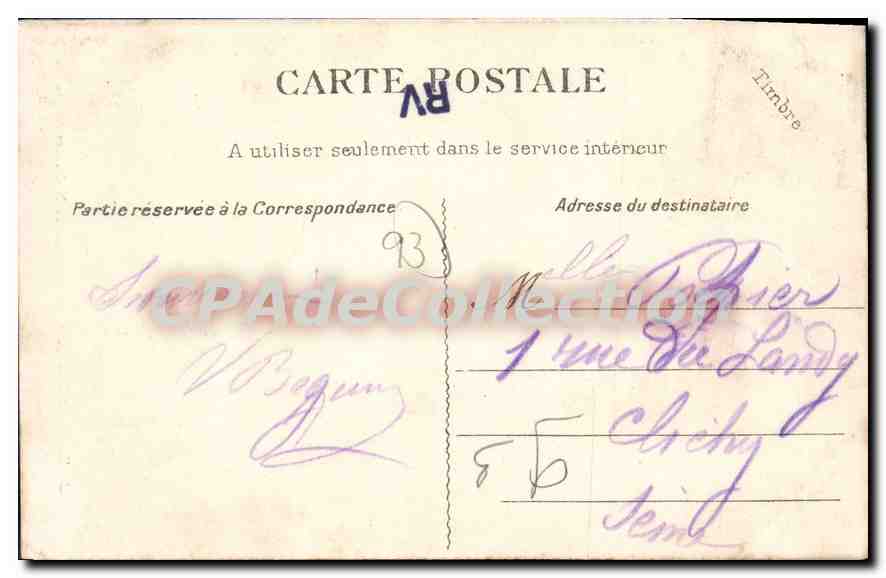 CPA Foret de Bondy La Chapelle de N. D. des Anges — Back