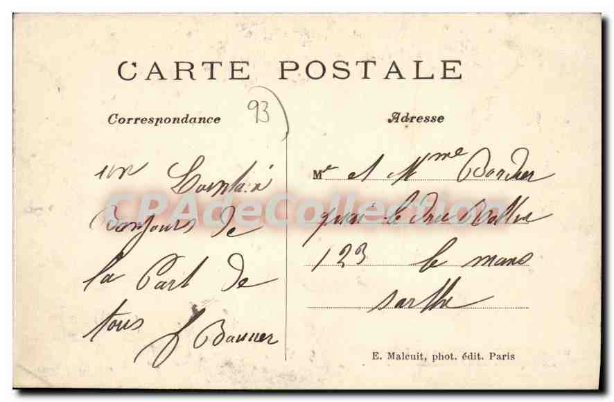 CPA Montreuil sous Bois Le Square de la Mairie — Rückseite