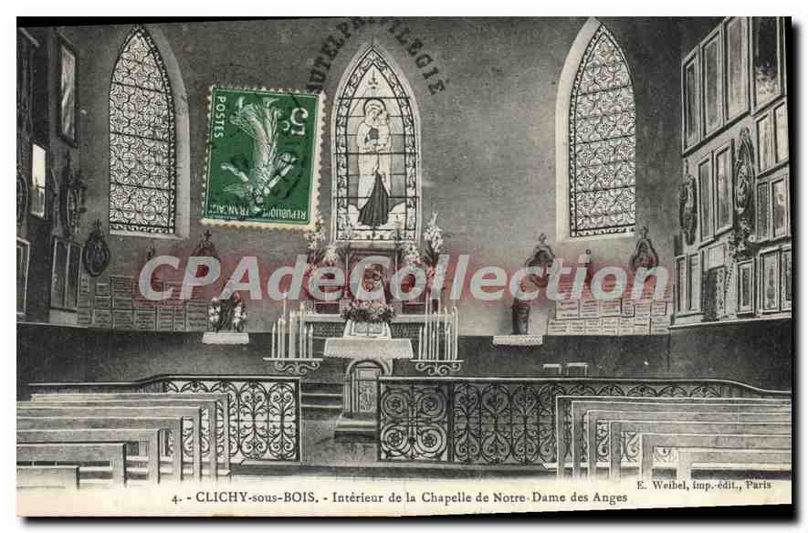 CPA Clichy sous Bois Interieur de la Chapelle de Notre Dame des Anges