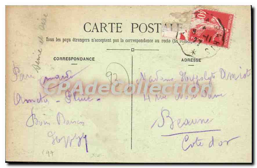 CPA Le Raincy La Mairie — Rückseite