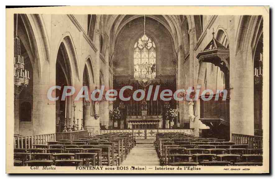 CPA Fontenay sous Bois Interieur de l'Eglise