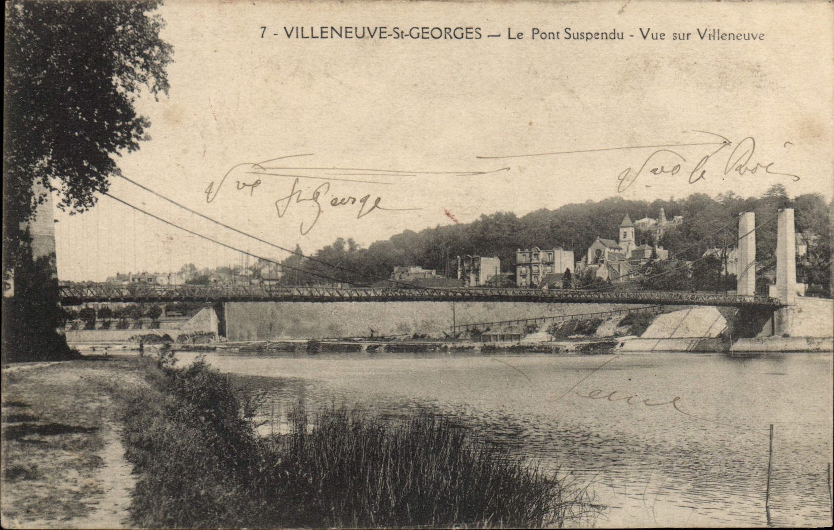 Villeneuve-St-Georges — The Suspension Bridge — View of Villeneuve