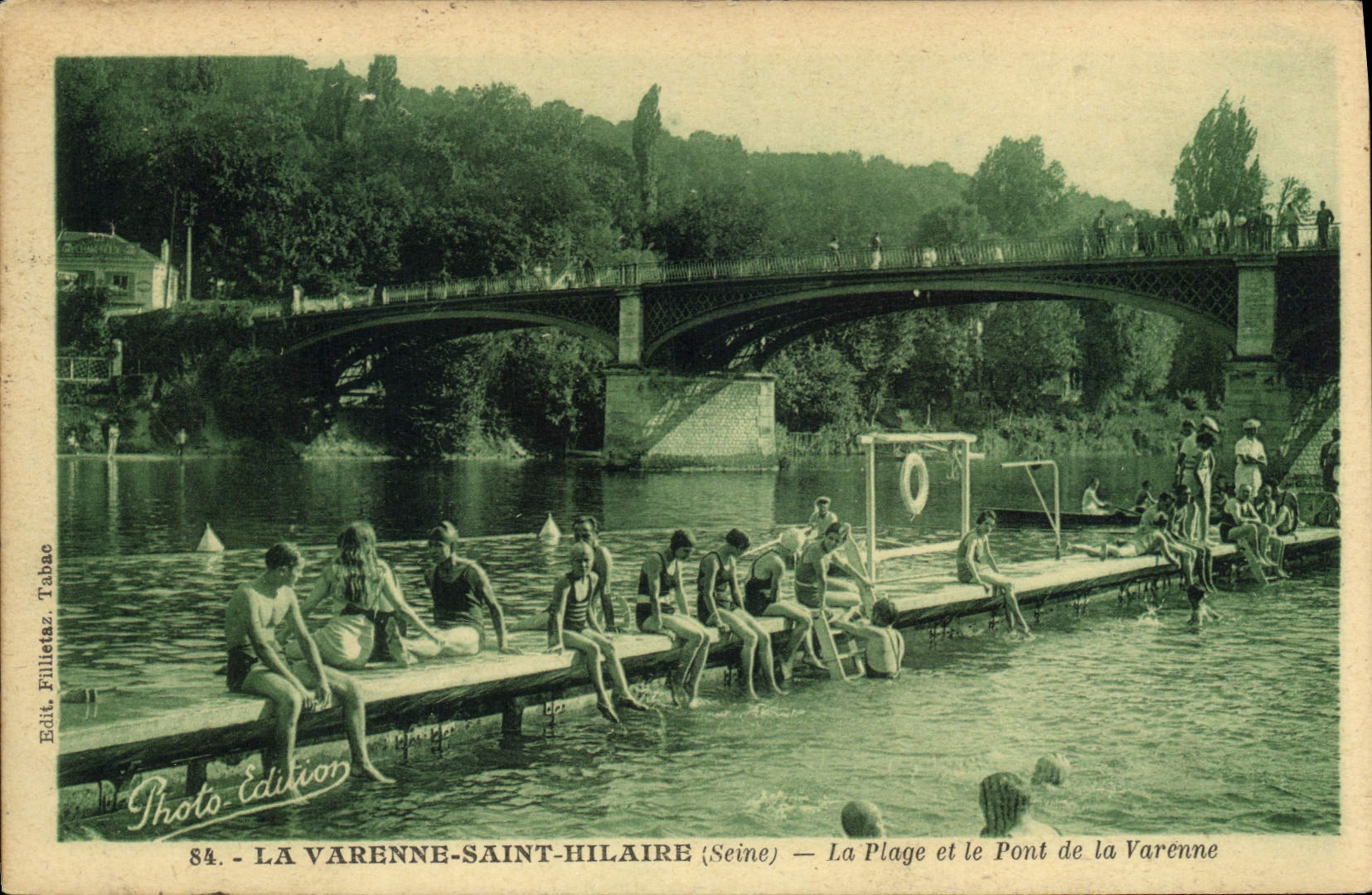 La Varenne-Saint-Hilaire (Seine) — Die Strände und die Brücke von La Varenne — Foto-Edition