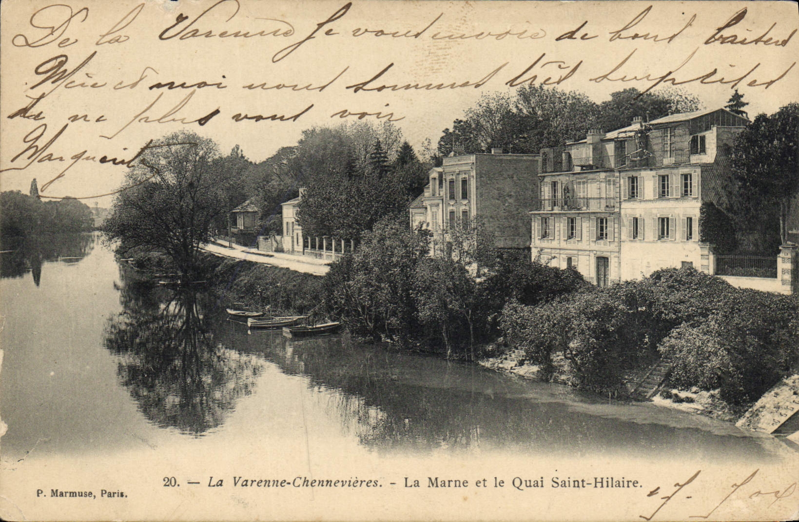 La Varenne-Chennevières — The Marne and Quai Saint-Hilaire — P. Marmuse, Paris, no. 20