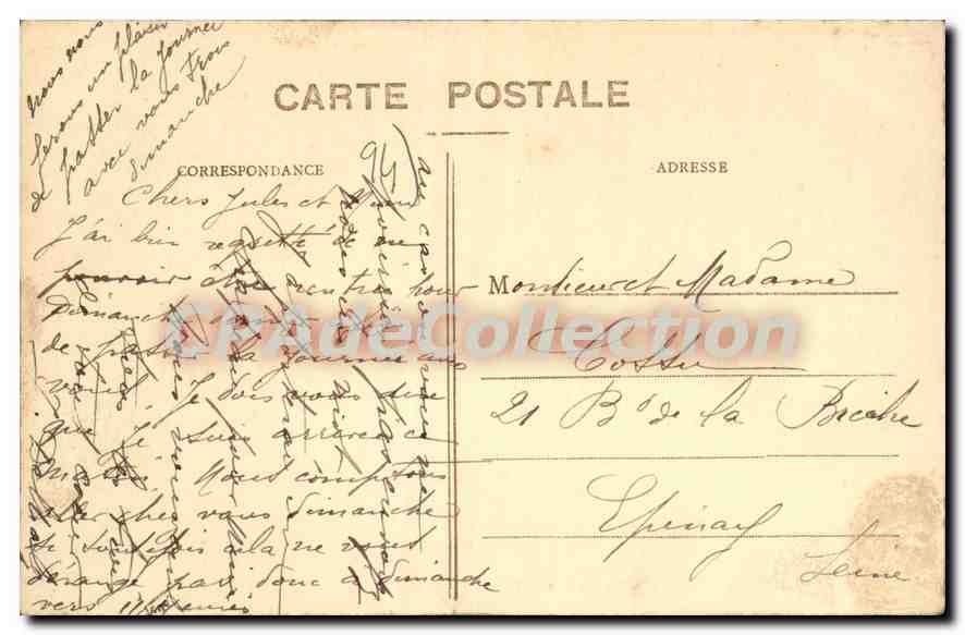 CPA La Varenne La Marne au Pont du Chemin — Rückseite