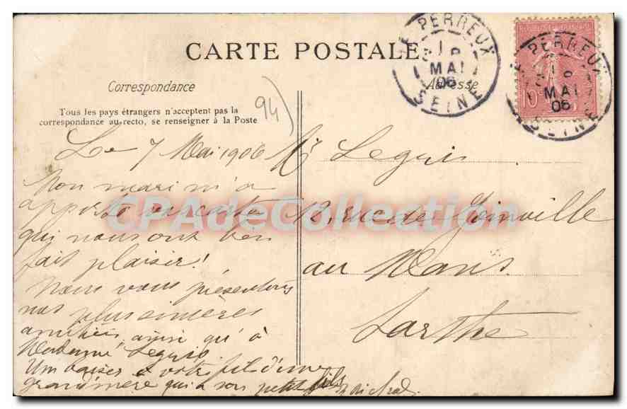 CPA Le Perreux Les Cent Marches — Rückseite